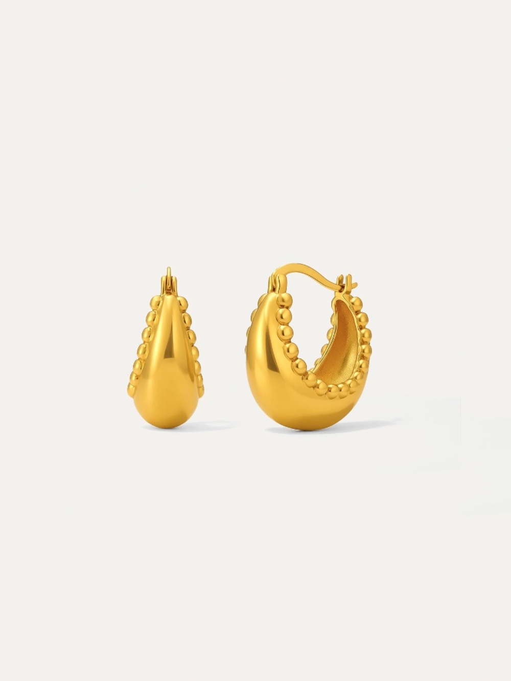 Gold Hoop Earrings.